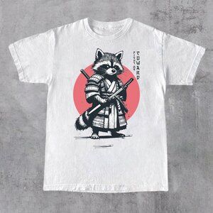 Fight Me Coward Vintage Samurai Raccoon Shirt – Funny Graphic T-Shirt